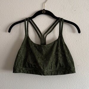 Patterned Olive Green all in motion Sports Bra Women’s Lg